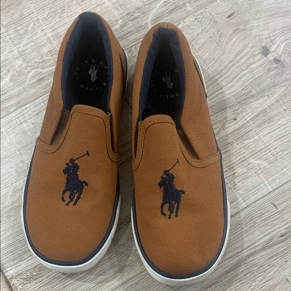 Polo by Ralph Lauren Men's Tan Slip-On Loafers kids size 1